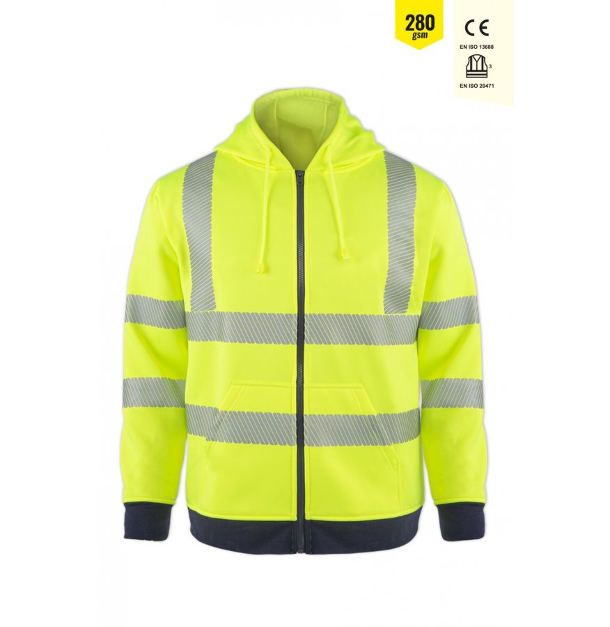OLYMPUS CONTRAST SAFETY FULL ZİP HOODED SWEATSHİRT