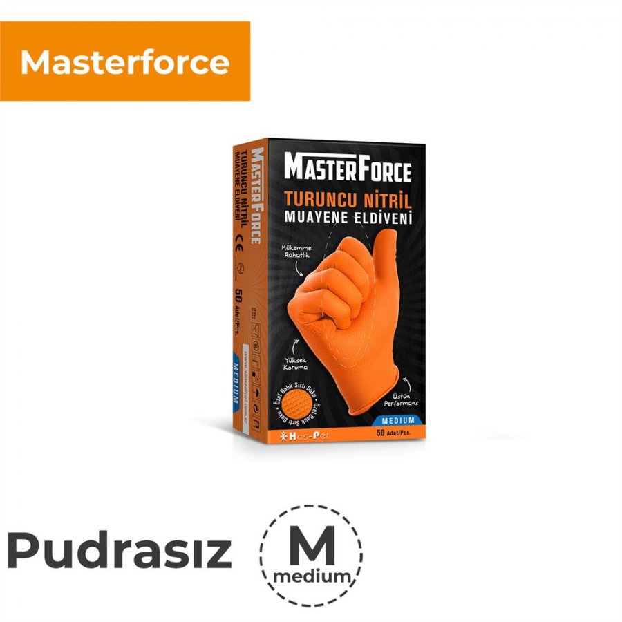  Masterforce Turuncu Nitril Eldiven